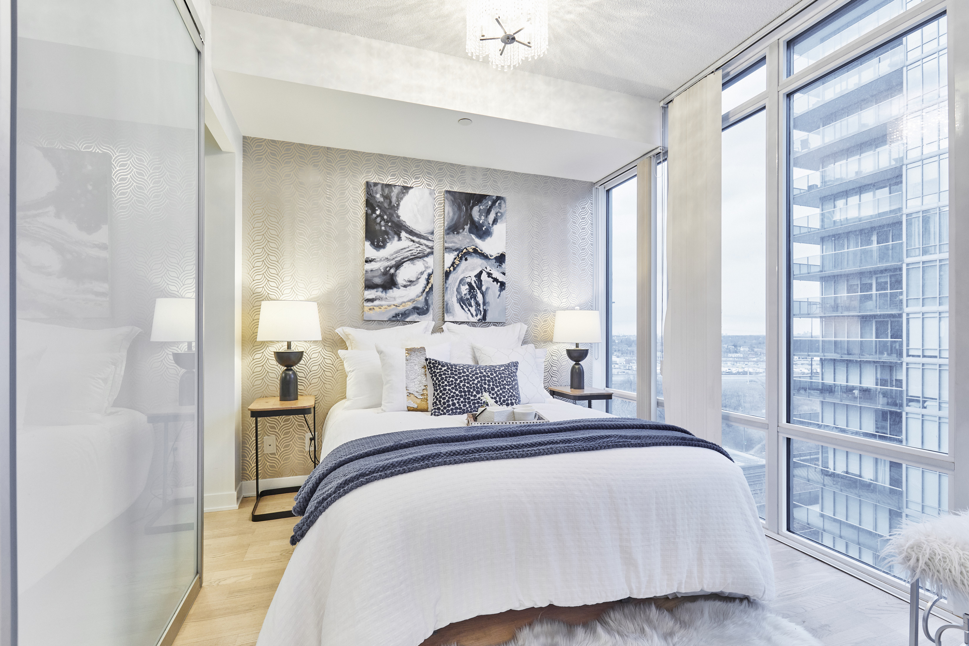 Bedroom, 88 Park Lawn, Toronto Condo Staging