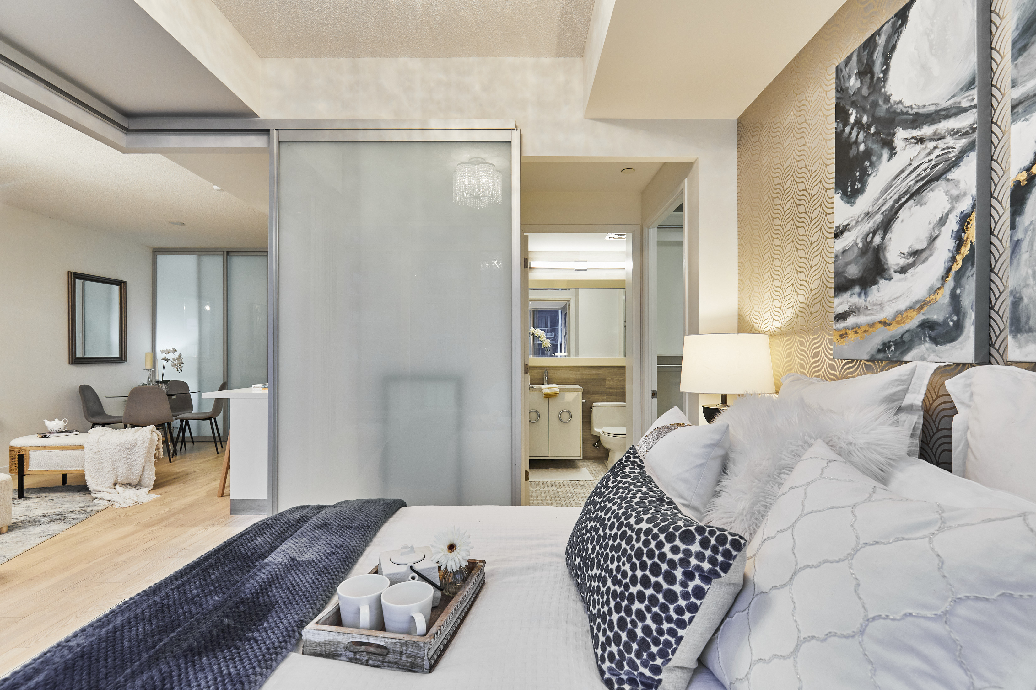 Bedroom Side View, 88 Park Lawn, Toronto Condo Staging