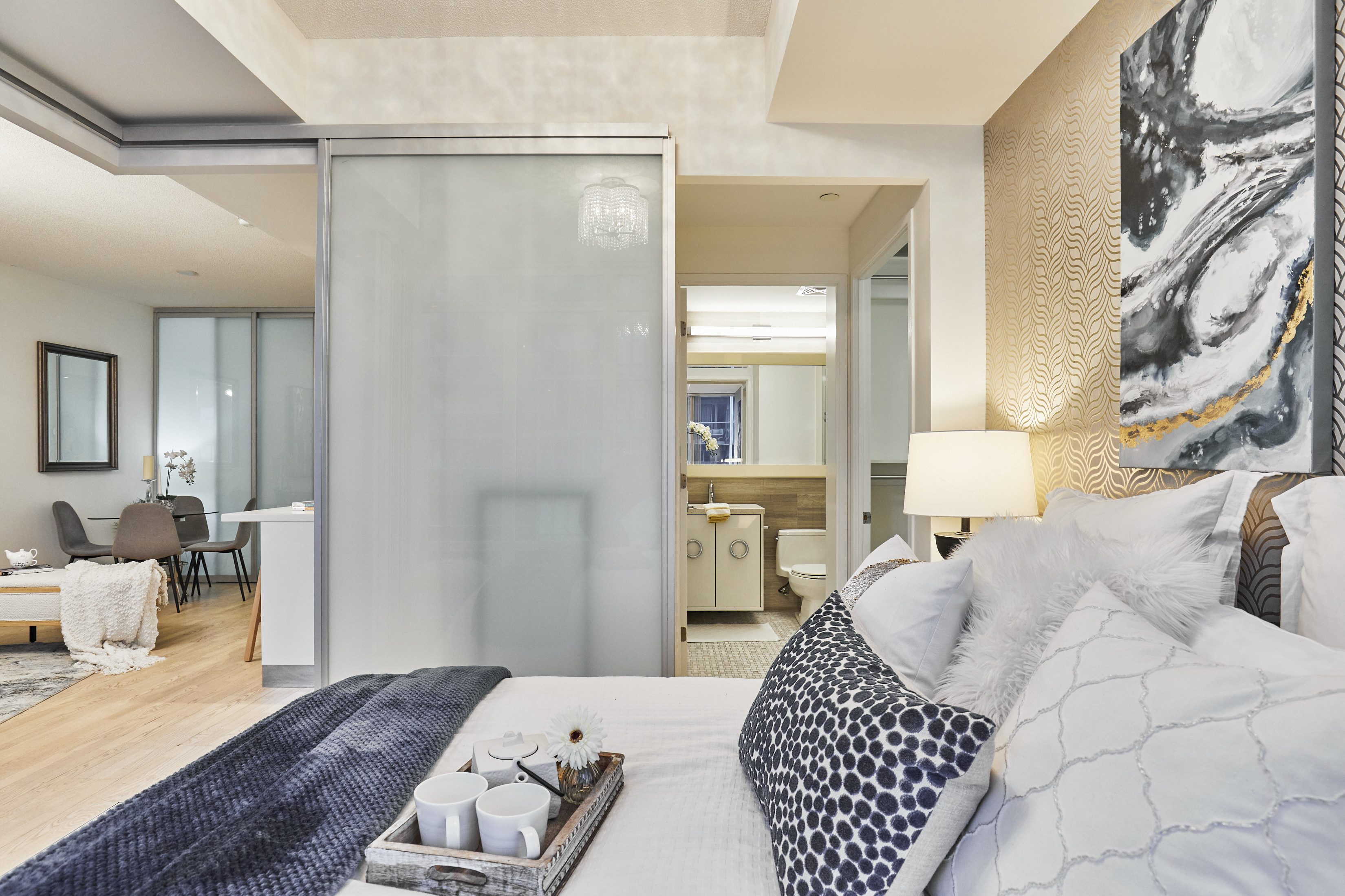 Bedroom Doors, 88 Park Lawn, Toronto Condo Staging